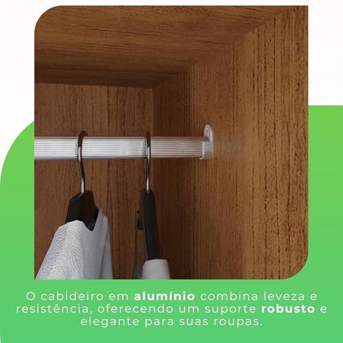 Guarda-roupa Casal 6 Portas 2 Gavetas França Cinamomo/Off-White - Imagem 11
