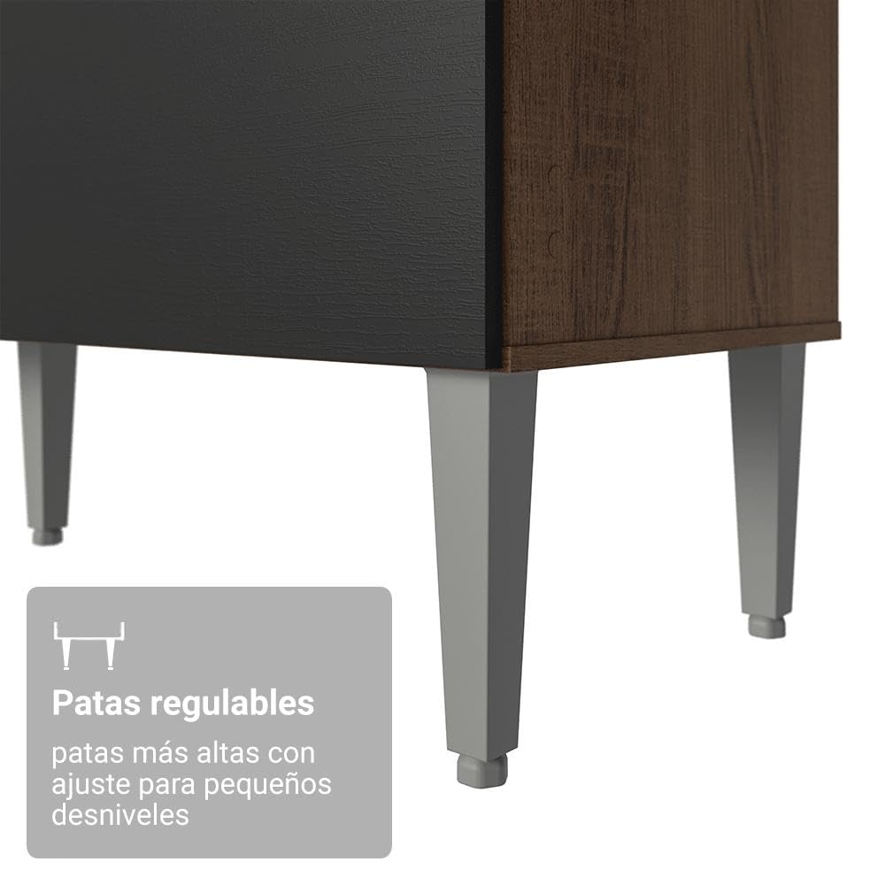 Armário de Cozinha Compacta 196cm Rustic/preto Aura Madesa - Imagem 2