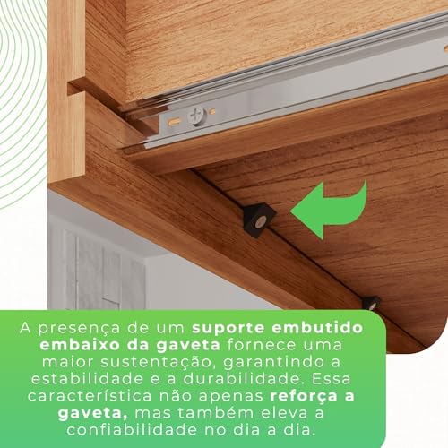 Guarda-roupa Casal 6 Portas 2 Gavetas França Cinamomo/Off-White - Imagem 5