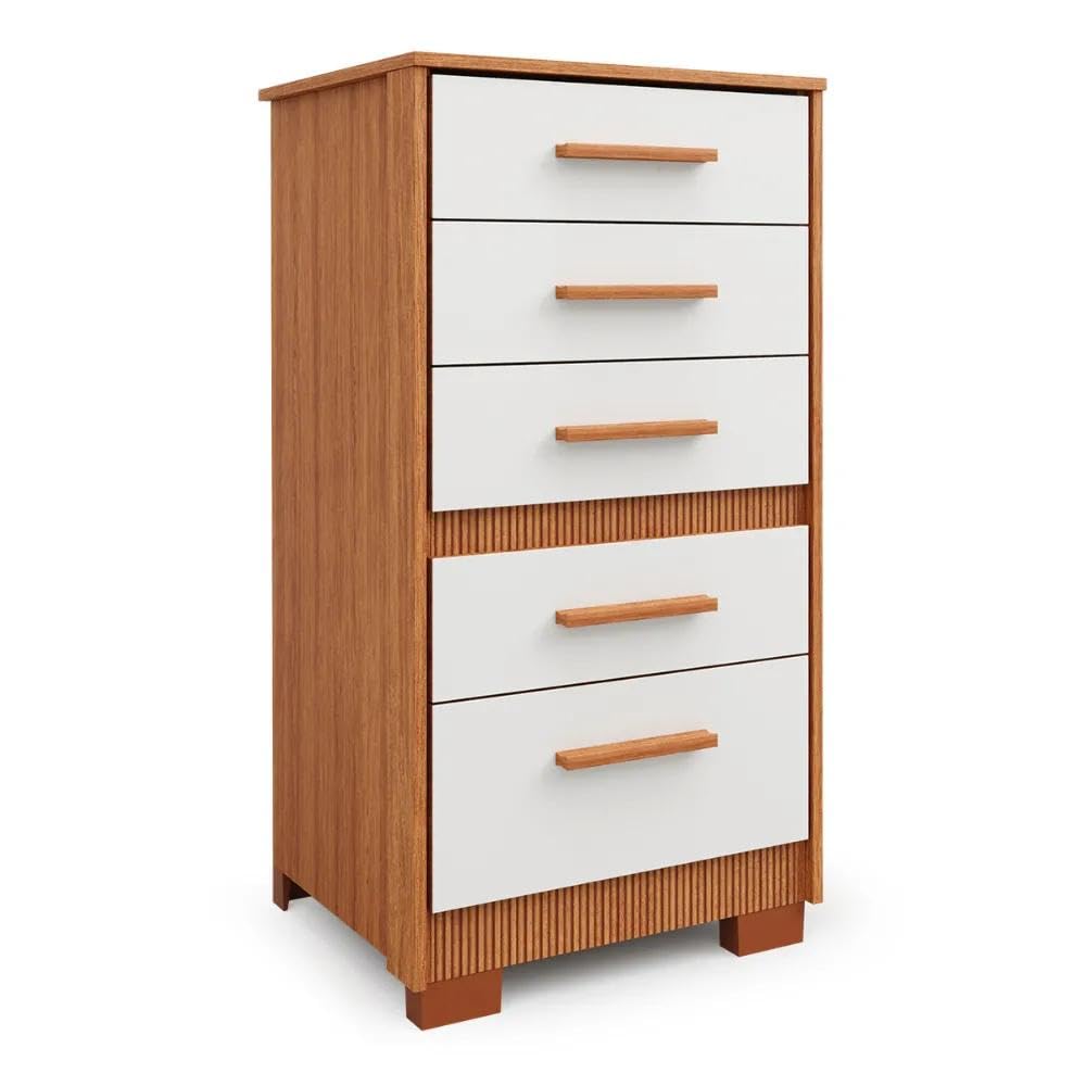 Comoda Off White Reforçada Compacta com 5 Gavetas Espaçosa Luxo - Pry - Imagem 3