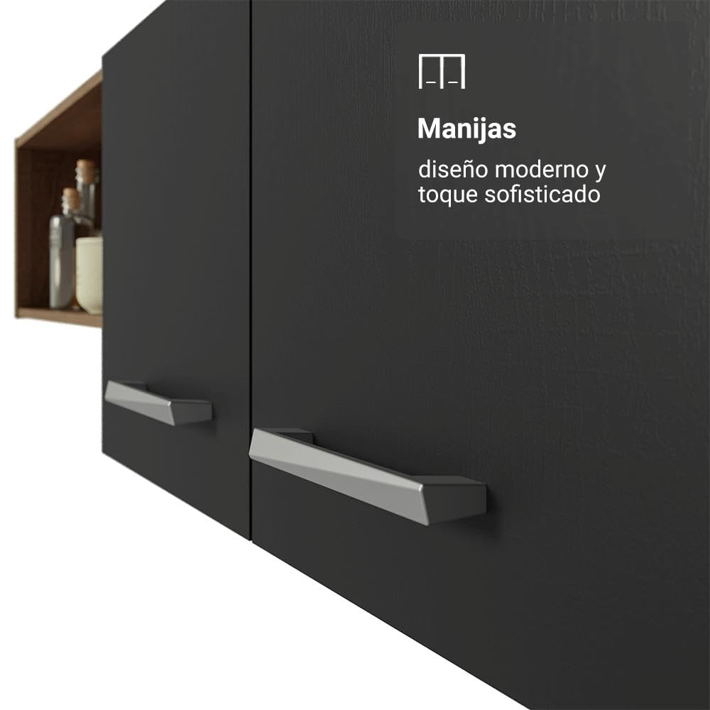 Armário de Cozinha Compacta 196cm Rustic/preto Aura Madesa - Imagem 4