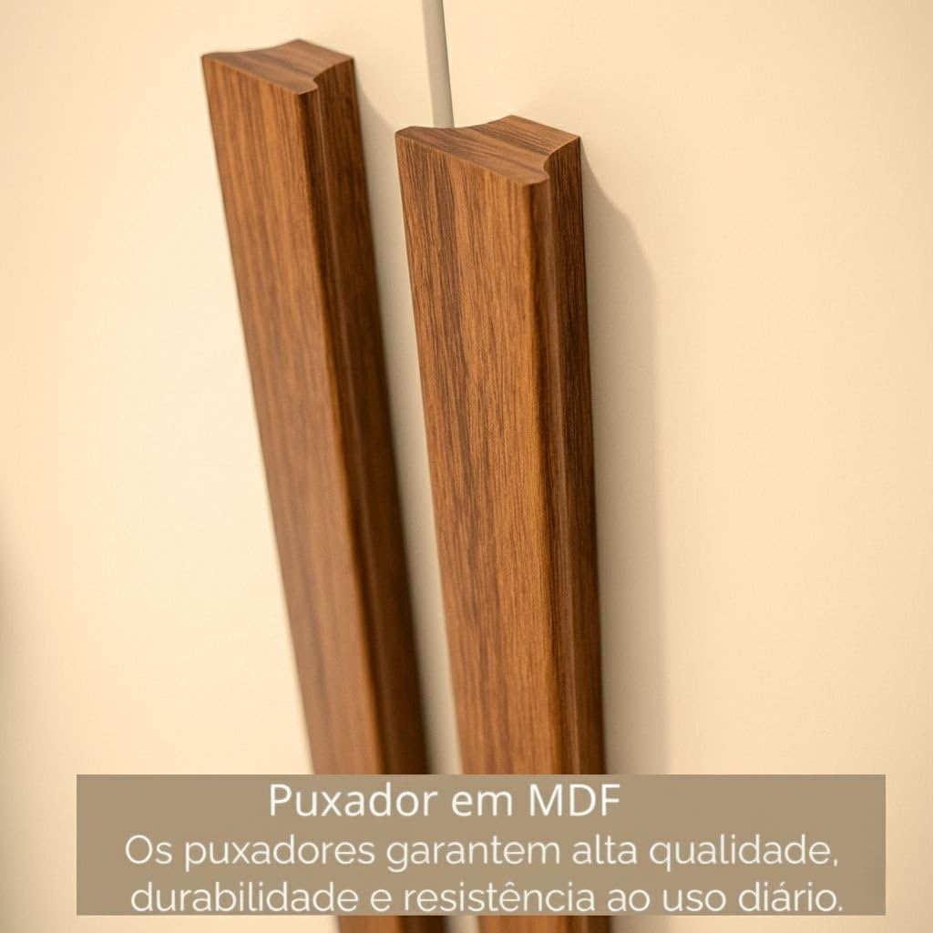 Guarda Roupa Casal 8 Portas 4 Gavetas Paris Espresso Móveis Cinamomo/Off White - Imagem 7