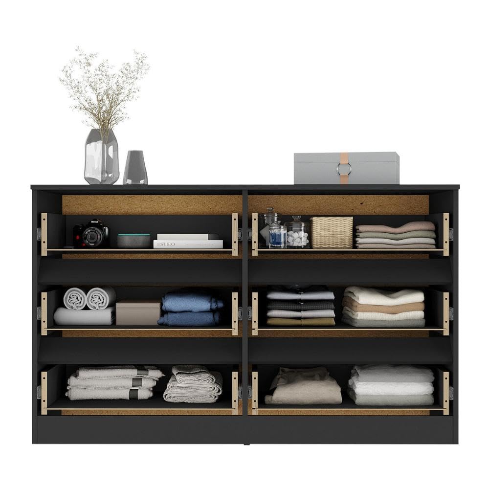 Multimóveis Cômoda com 6 Gavetas 120cm Mp4396 Preto para Quarto - Imagem 5