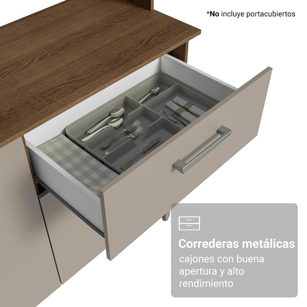 Armário de Cozinha Compacta 196cm Rustic/crema Aura Madesa - Imagem 7