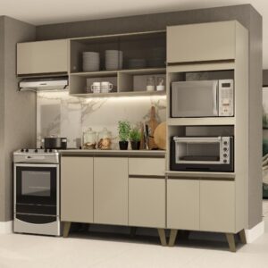 Armário de Cozinha Completa Atlanta Home Amêndoa