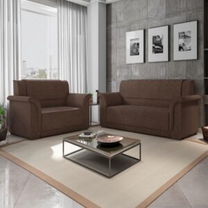 Sofá 2 E 3 Lugares Itália Marrom Suede