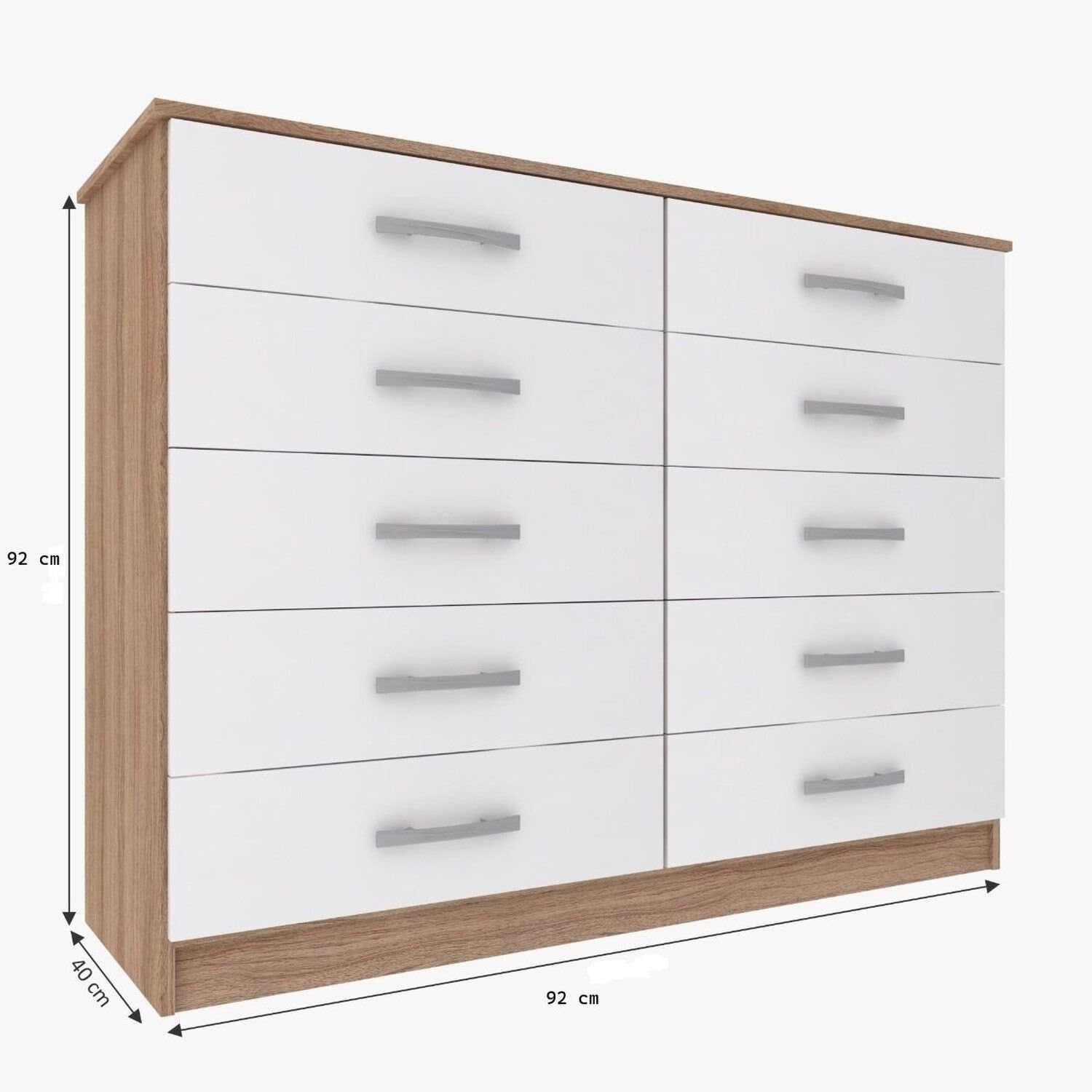 Cômoda para Quarto 10 Gavetas Premium Marbela Branco - Imagem 2