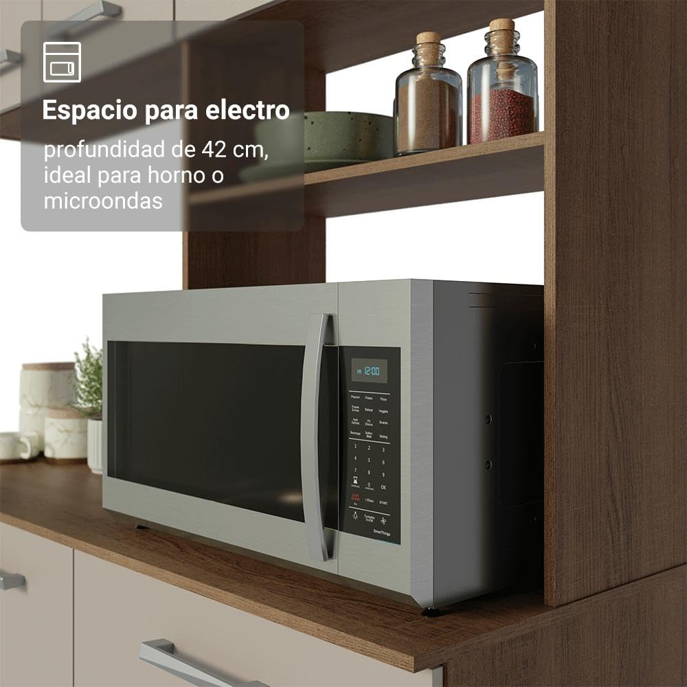 Armário de Cozinha Compacta 196cm Rustic/crema Aura Madesa - Imagem 4