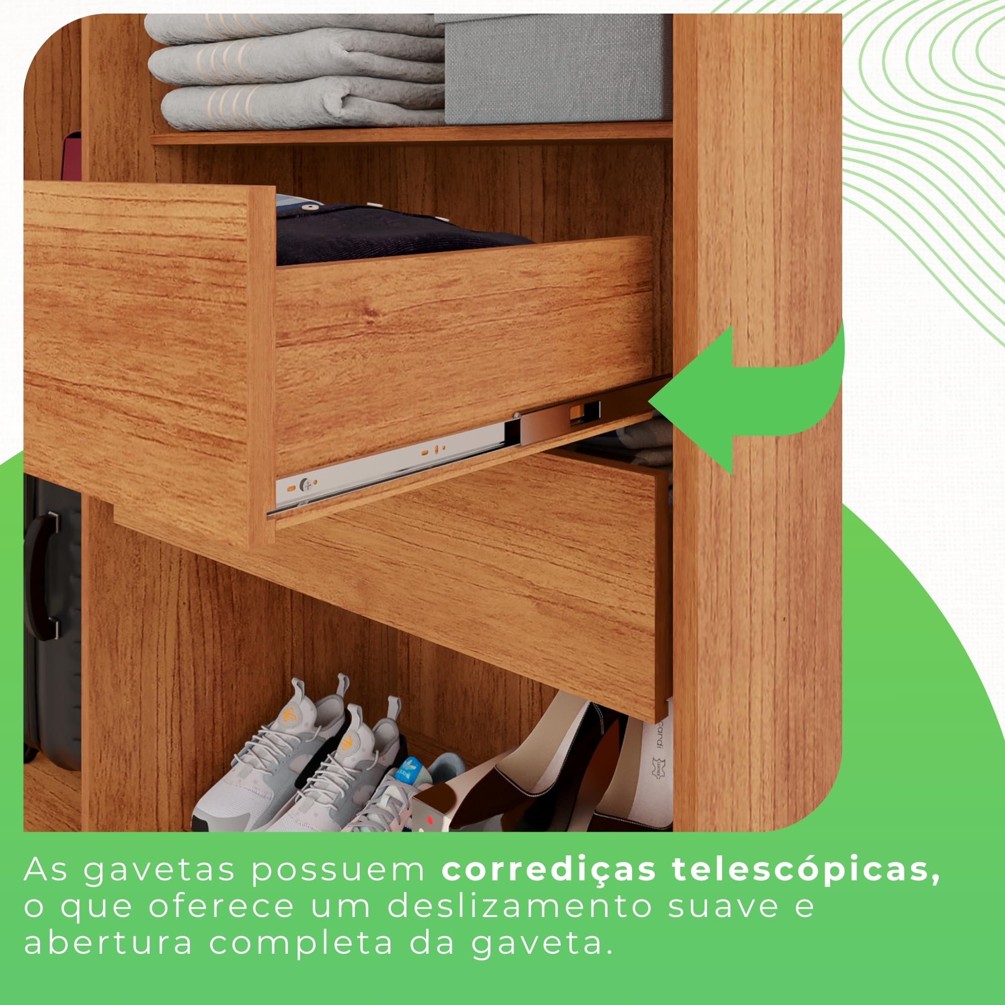 Guarda-roupa Casal 6 Portas 2 Gavetas França Cinamomo/Off-White - Imagem 15